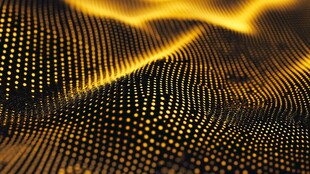 金色粒子波动的抽象图案