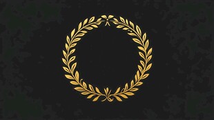 金色花环在黑色背景上