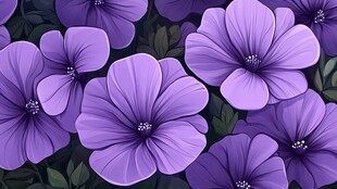 紫色花卉的数字艺术