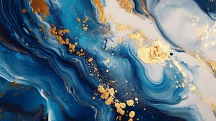 金色点缀下的深邃蓝色