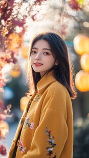 阳光下的微笑女子