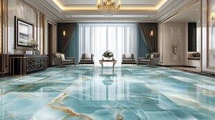 豪华室内设计 marble 地板和家具