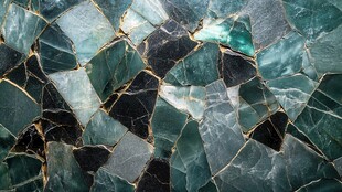 晶莹剔透的绿色裂纹石材