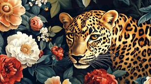 花卉中的豹纹