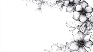 黑白花卉艺术作品