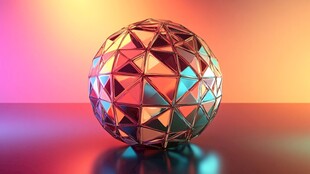 彩色几何玻璃球