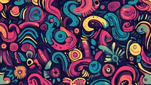 迷幻多彩涂鸦艺术