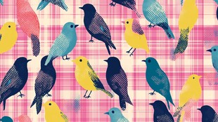 色彩斑斓的鸟儿图案