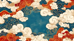 云雾缭绕的天空