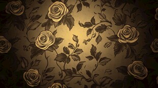 金色玫瑰花纹背景