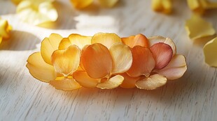 金黄色的绢花艺术品