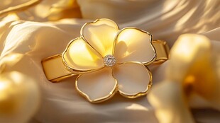 金色花朵珠宝 光芒四溢