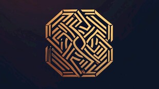 金色几何图案在黑暗背景中