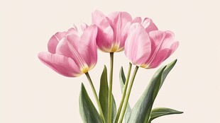 粉色郁金香绽放