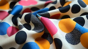 彩色圆点图案布料