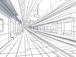 地铁站轨道视角