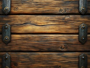 古老的木板与金属铰链