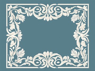 复古风格花卉边框设计