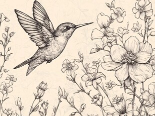 蜂鸟与花朵的和谐共舞