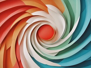 彩色纸张漩涡艺术