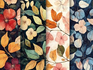 花卉图案的多彩组合