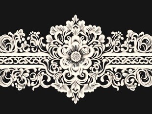 黑白对比的复古花纹设计