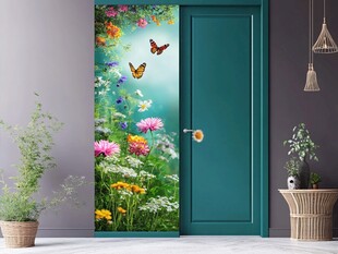 生机勃勃的花园与蝴蝶