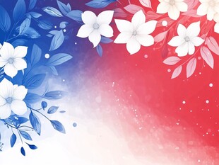 红蓝花卉渐变背景