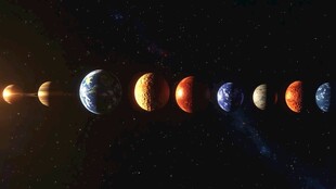 太阳系内的行星排列