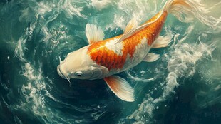 金鱼在波涛中舞蹈
