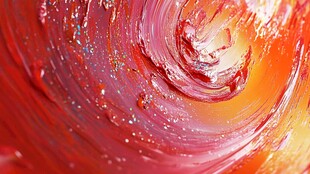 红色漩涡抽象画