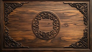 木纹背景的精致雕刻