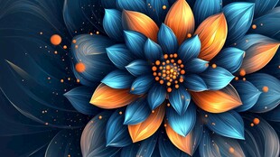 蓝色花瓣的抽象艺术