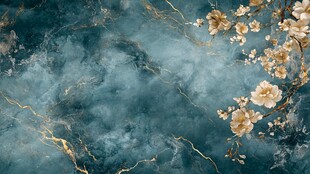 青花瓷上的金纹与花卉