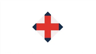 红色十字图案在白色背景上的几何图形