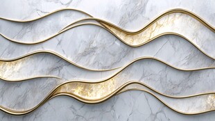 金色波浪纹理大理石背景