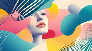 抽象艺术女性面孔