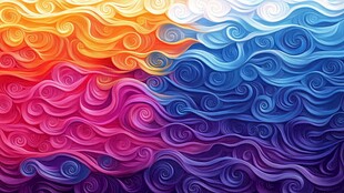 旋转色彩抽象画