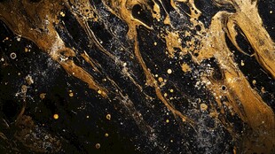 金色与黑色抽象画