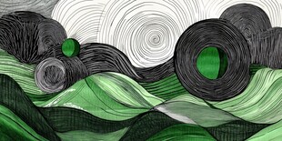 抽象线条风景画