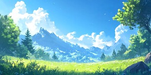 蓝天下的动画风景