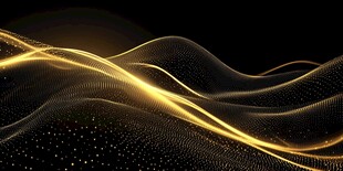 金色流动粒子抽象图