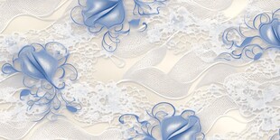 蓝色花卉蕾丝图案