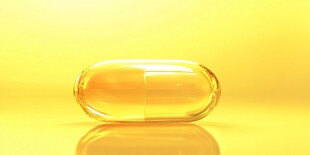 透明胶囊中的黄色液体