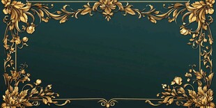 古典复古金色边框绿色背景