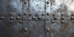 古老的金属铆钉墙