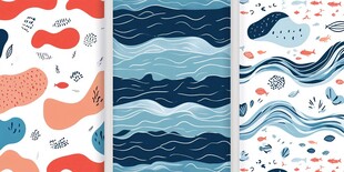 海洋生物抽象图案