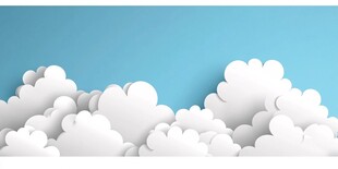 蓝天白云剪纸艺术