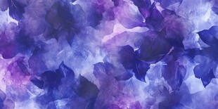 紫色水彩叶子抽象画