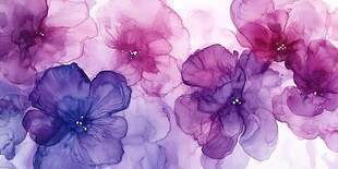 水彩花卉透明度